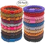 Fashion & Lifestyle Hair Ties Ponytail Holders - Large Boutique Girls Stretchy Elastic Hair Ropes Bands Styling Accessories for Women and Ladies Pack of 20, Random Mixed Color