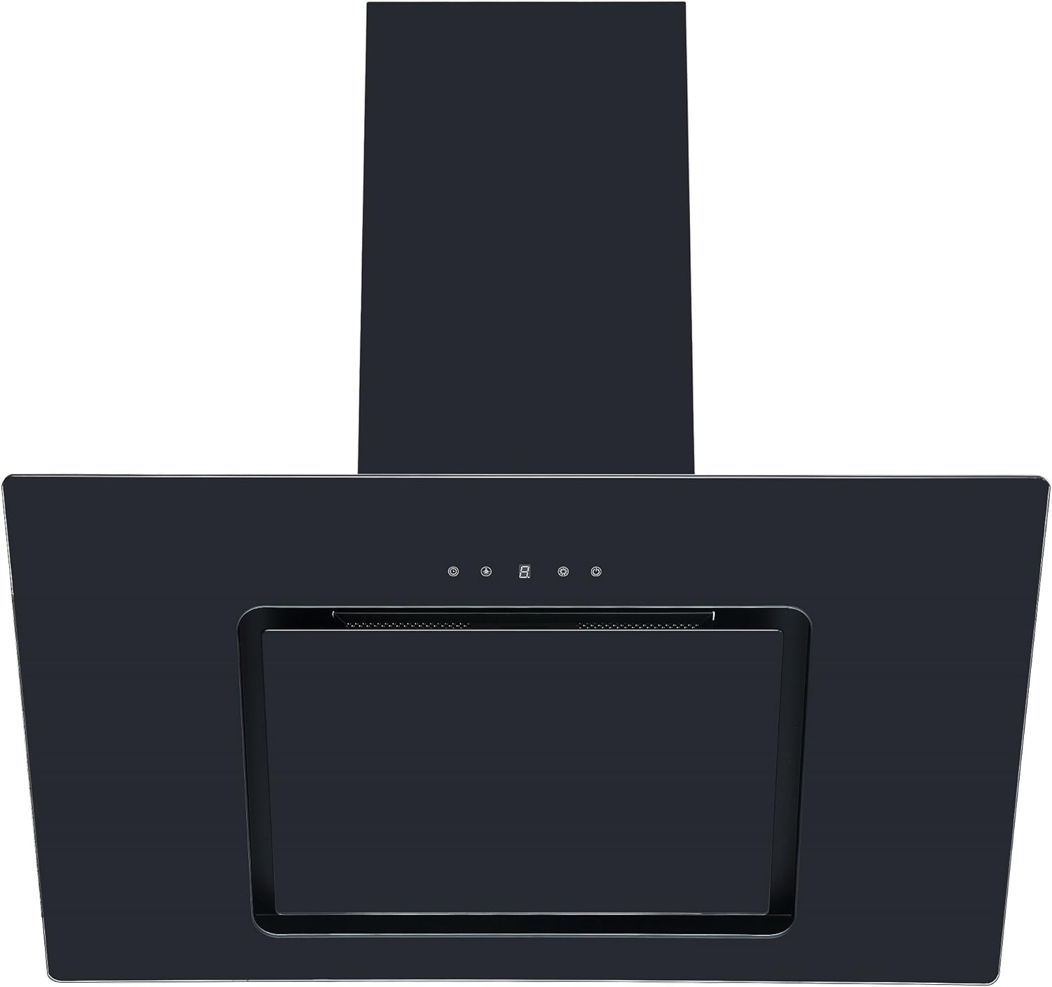 Cookology VER805BK 80cm Black Angled Glass Chimney Cooker Hood Touch