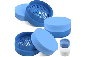 IMPRESA Mason Jar Strainer Lids - Blue, Pack of 3 Clog-Free Drainage & Kefir Strainer - Compact 3-Piece Fermentation Kit - Secure Fit