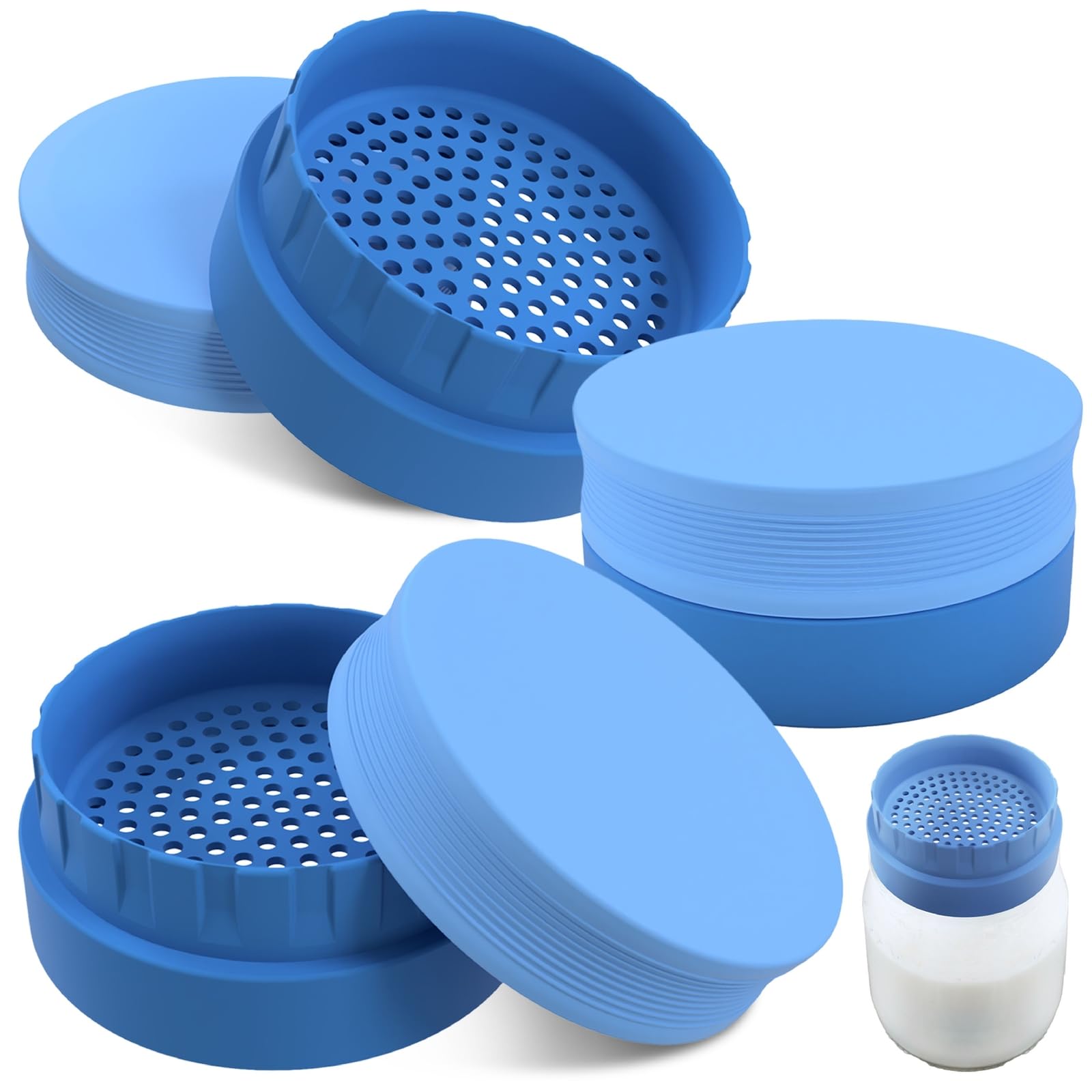 Photo 1 of IMPRESA Kefir Mason Jar Strainer Lids for Making Kefir with Clog-Free, Wide-Mouth Design for Milk & Water Fermentation, 3-Pack - Kefir Strainer Lids