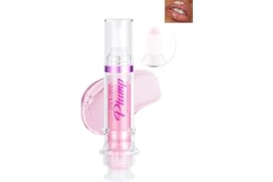 LYSDEFEU Lip Plumping Booster Lip Gloss, Glossy Lip Tinted Stain, High-Shine Smooth Fuller Lips, Hydrating & Volumizes Lip Oil Lip Glaze, Plump and Pout Plumper Lipstick, Christmas Makeup Gift for Women-01#