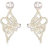 Mierfyni Gold Butterfly Earrings for Women Dainty Butterfly Wing Earrings Studs Cute Butterfly Stud Earrings 14K Gold Plated with Crystal Cubic Zirconia Accent
