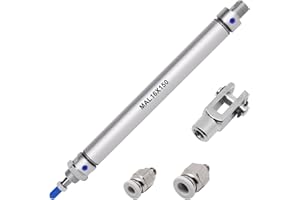 S SYDIEN Pneumatic Cylinder 16mm Bore 150mm Stroke Air Cylinder Double Action with Y Connector and 2Pcs Pneumatic Quick Fitting (MAL16x150)
