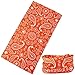 Neck Gaiter Face Mask - Face Cover & Sleeve w/ UV & Dust Protection - Pull Over Masks & Bandana - Fishing, Running & Hiking (Printed Orange)
