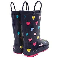 Hudson Baby Kids Rain Boots, Navy Hearts, 5 US
