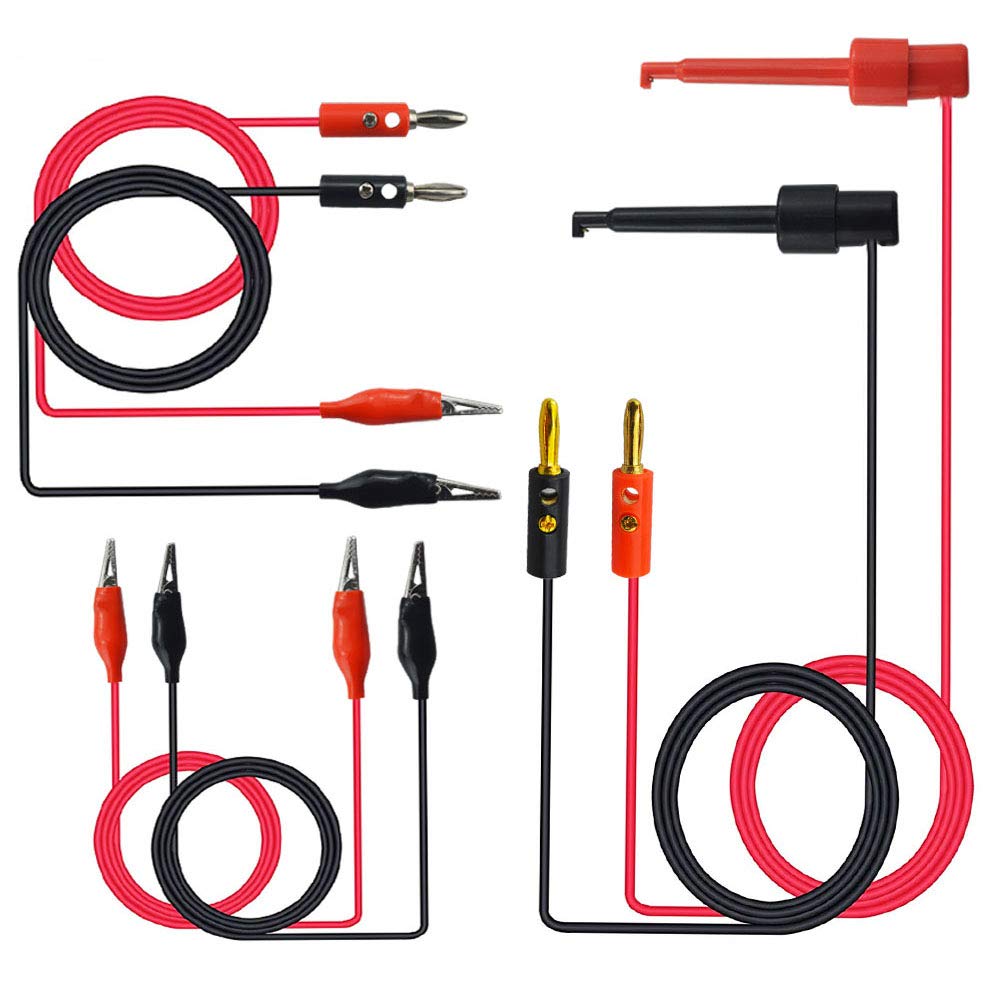 Senven ELECTRIC_CIRCUIT_TESTING_DEVICE Kit, 3 Sets - 4mm Banana Plug, Test Hook Clip, Alligator Clip Test Leads, 100 cm, Multimeter Accessories