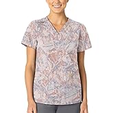 Carhartt Scrubs C13414 Women's Modern Fit V-Neck Print Scrub Top Medium Snowy Ridges