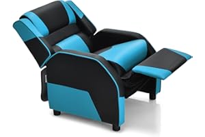 ARLIME Kids Recliner, PU Leather Kid Lounge Chair w/Footrest, Armrest, Headrest & Lumbar Support, Adjustable Gaming Toddler Sofa Armchair for Boys Girls (Blue)