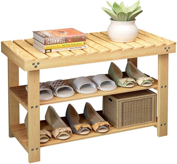 JSONA 2 Tier Shoe Shelf with Seat Cushion