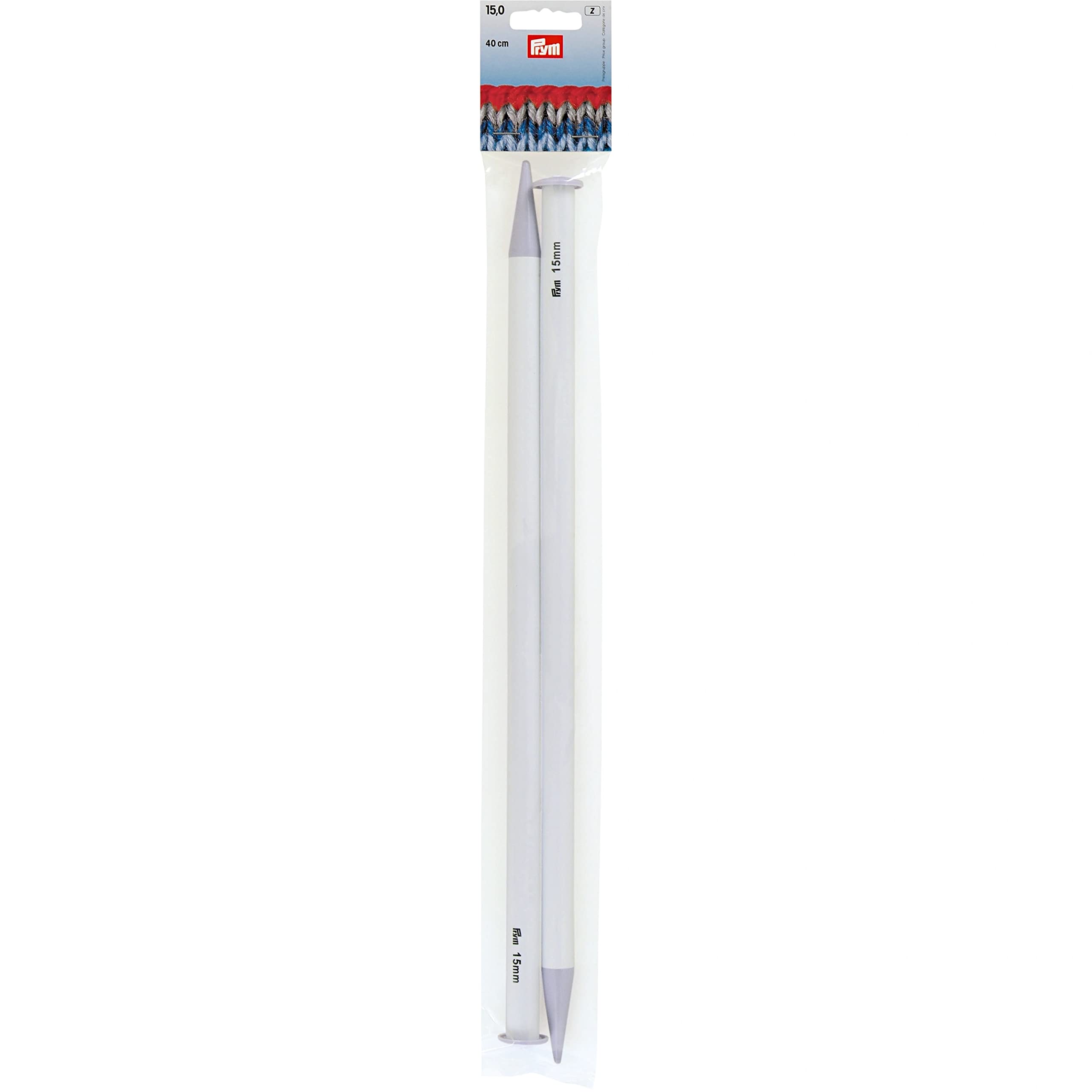 Prym - Plastic (40cm, 15.00mm) Single-Pointed Needles - 2 Needles