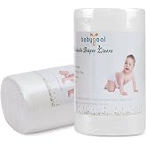 babygoal Rayon from Bamboo Cloth Diaper Liners 2 Pack for Baby Nappy | Disposable Single Use, Easy Clean-Up, Gentle on Sensitive Skin, Compatible with Most Cloth Nappies