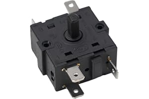 EHLIVHALL Electric Room Heater Rotary Switch Selector AC250V 16A Radiator Control Knob Temperature Adjustment Dial Replacement Part Easy On/Off Button(5 pin)