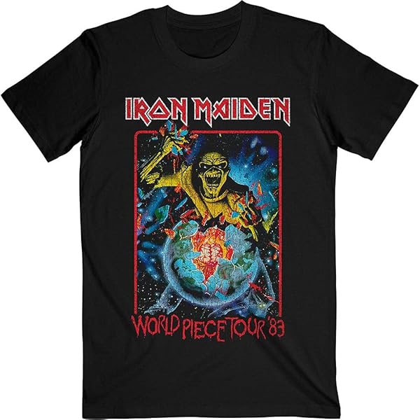 Amazon.com: Iron Maiden T Shirt World Piece Tour 1983 Band
