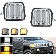 KENRTIR Clear Lens Switchback White/Amber Sequential LED Lamp Compatible with 2006-2010 Hummer H3 H3T Front Bumper Corner Side Marker Parking Turn Signal Lights