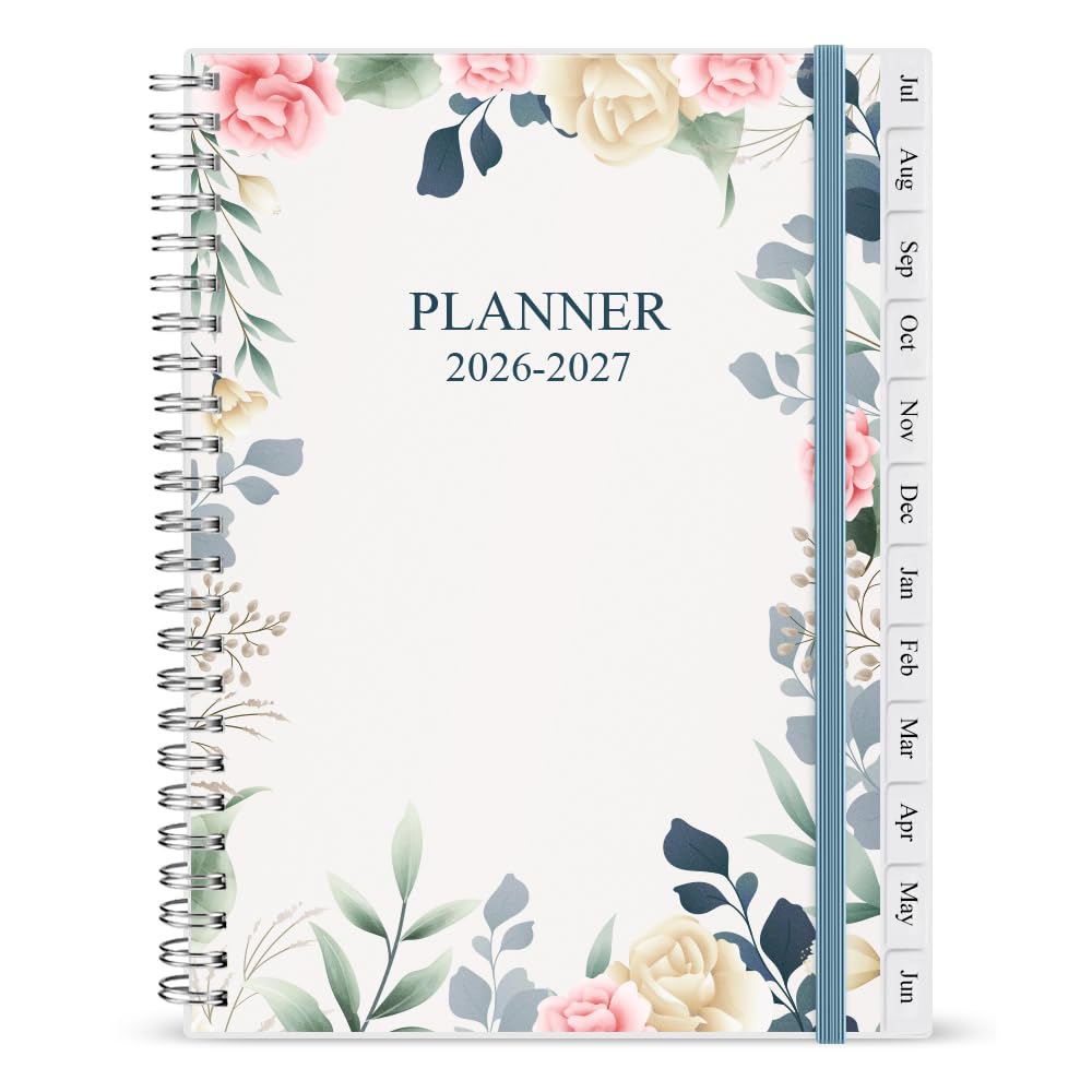 Diary 2026-27, A5 Weekly/Monthly Planner with Monthly Tabs, 26-27 Planner from Jul 2026 to Jun 2027, Twin-Wire Binding,Easy to Organize Your Daily Life,14.8×21cm, Planners 2026-2027 Week to View