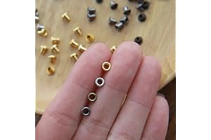 PEACHCOR 2mm (Inner Diameter) Tiny Eyelet, in 4 Colors, for Doll Clothes and Shoes Making, Mini Craft Supply, 20 PCS (Gold)