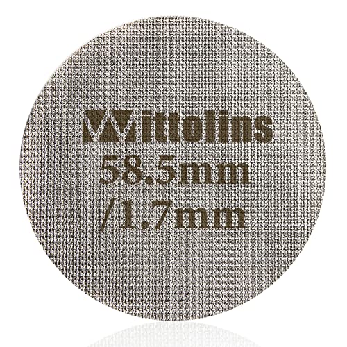 58.5mm Puck Screen/Espresso Portafilter Lower Shower Screen, Espresso Filter Screen Contact Screen with Edge Closure Design - 316L Stainless Steel