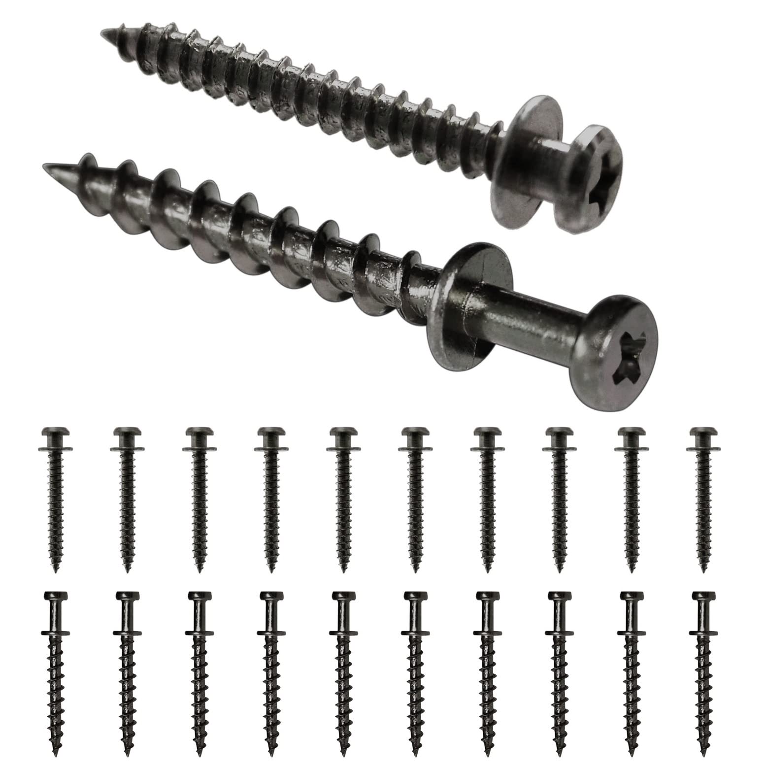 laffeya Picture Hanging Screws, Double-Headed Bear Claw Screw, 4in1 Hooks for Sawtooths, D-Rings, Wire and Keyholes (40, Black Mix Size) — image 1