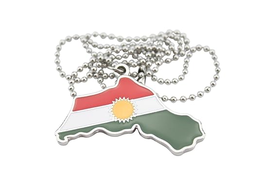 Kurdistan Kette Halskette - inklusive Anhänger mit der kurdischen Flagge - in silber Farbe
