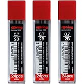 rOtring 0.7mm 2B Super Polymer Pencil Lead - Pack of 3 Tubes - 72 Leads in Total - Refills for Mechanical Pencils