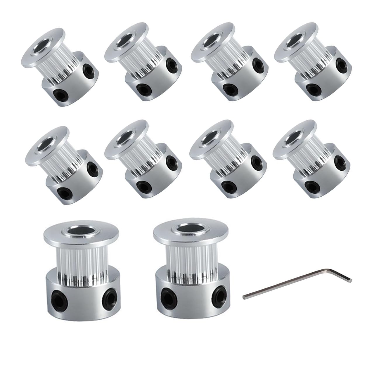 BZ 3D GT2 Pulley 20 Teeth 5mm Bore Width 6mm 20T Timing Pulley Wheel 5mm Bore Aluminum for 6mm Width GT2 Timing Belt for 3D Printer,CNC.(10pcs)