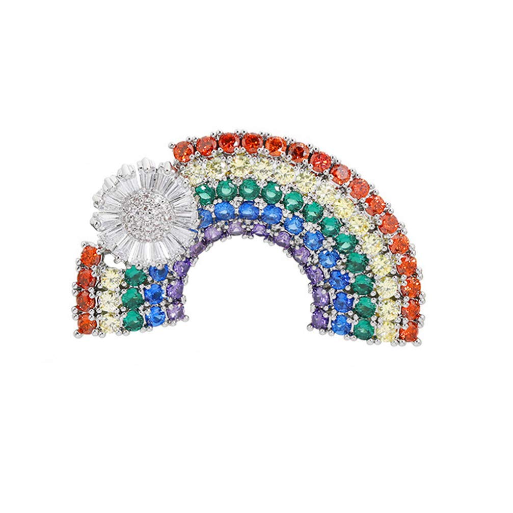 Holibanna 1pc Rainbow Clip Brooch Crystal Brooch Pin Clothes Brooch Gifts for Friends Women Clothes Skirt Scarf Decoration