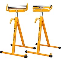 SHALL 2-Pack Folding Roller Stand, 27-51/64"-43'' Adjustable Height, Heavy Duty 250 LBS Load Capacity, for Table Saw Outfeed 