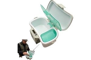 Insulated Live Bait Worm Storage Box, Dual Layer Waist Bait Container with Lid and Lock, Portable Plastic Lure Worm Storage T