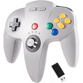 KIWITATA N64 Wireless Controller for Switch Online Games, 2.4ghz Wireless USB N64 Remote Joystick Game Controller for Switch/Switch 2/OLED, MAC, PC Windows 7,8,10,11/Raspberry Pi 3 Gray