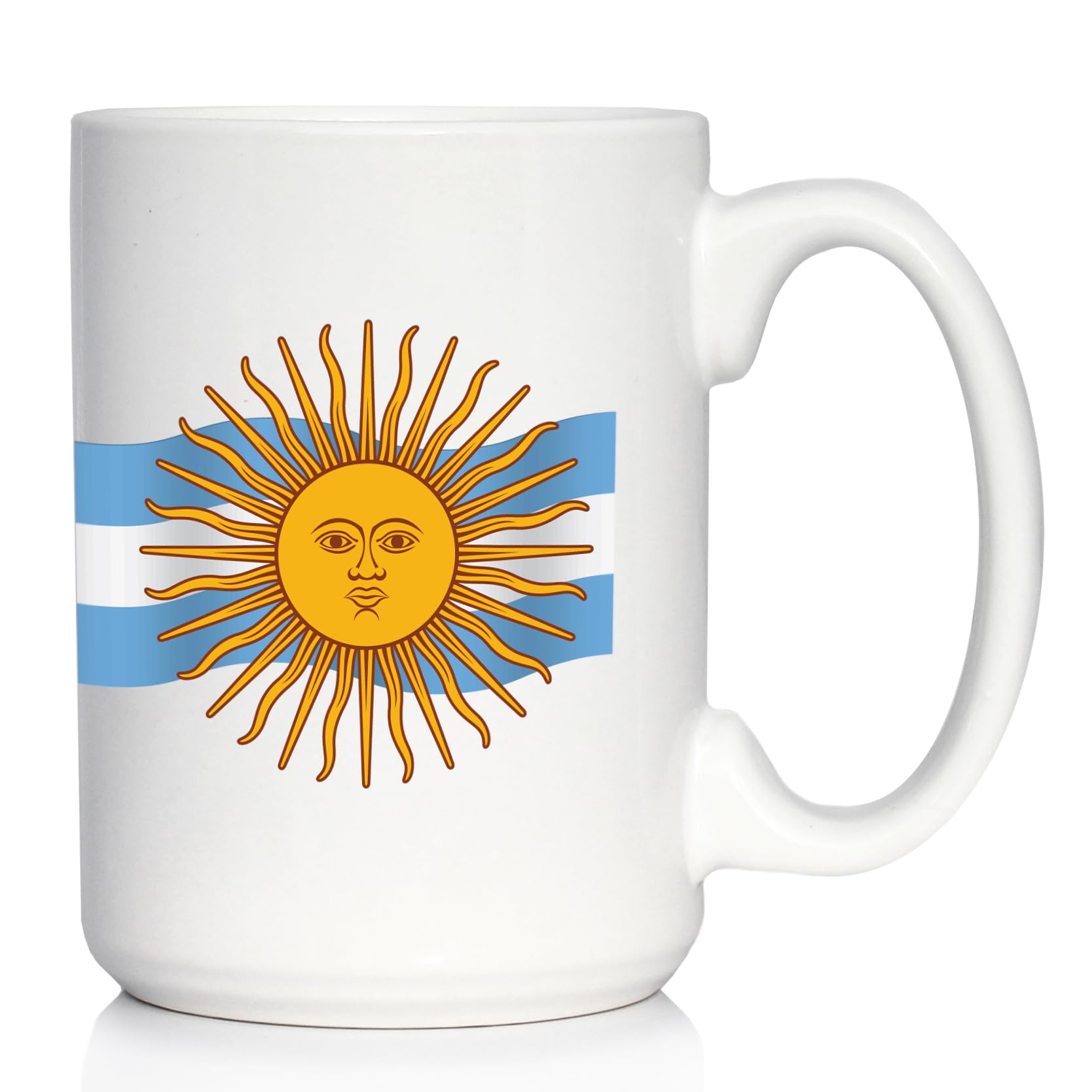 Photo 1 of Bevvee Argentina Flag Coffee Mug - Argentinian Gifts for Men & Women - Large 15oz White Ceramic