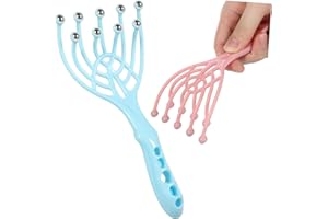 ibasenice 2pcs Scalp Massager Tool with Rolling Claws Handheld Plastic Head Scratcher for Deep Relaxation Neck