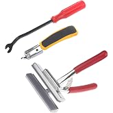 Jwodo Heavy Duty Canvas Stretcher Pliers with Staple Remover &amp; Tack Puller | Stainless Steel Canvas Pliers with Spring Return Handle 4-3/4" (12cm) Wide Grip for Canvas Stretching, Framing, Upholstery