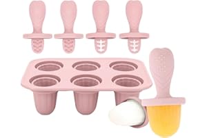 Silicone Teething Ice Cubes Molds for Babies with 6 Popsicles Shape Safe Chewing Toy and Iced Treats Maker Cream Molds Teethi