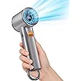 Portable Handheld Turbo Fan for Outdoor,5000mah Mini Handheld Personal Pocket Fan for Powerful Airflow Wind ,20Hrs,100 Speeds Adjustable,Digital Display,Gifts for Travel,Outdoor Activites,Camping-Grey
