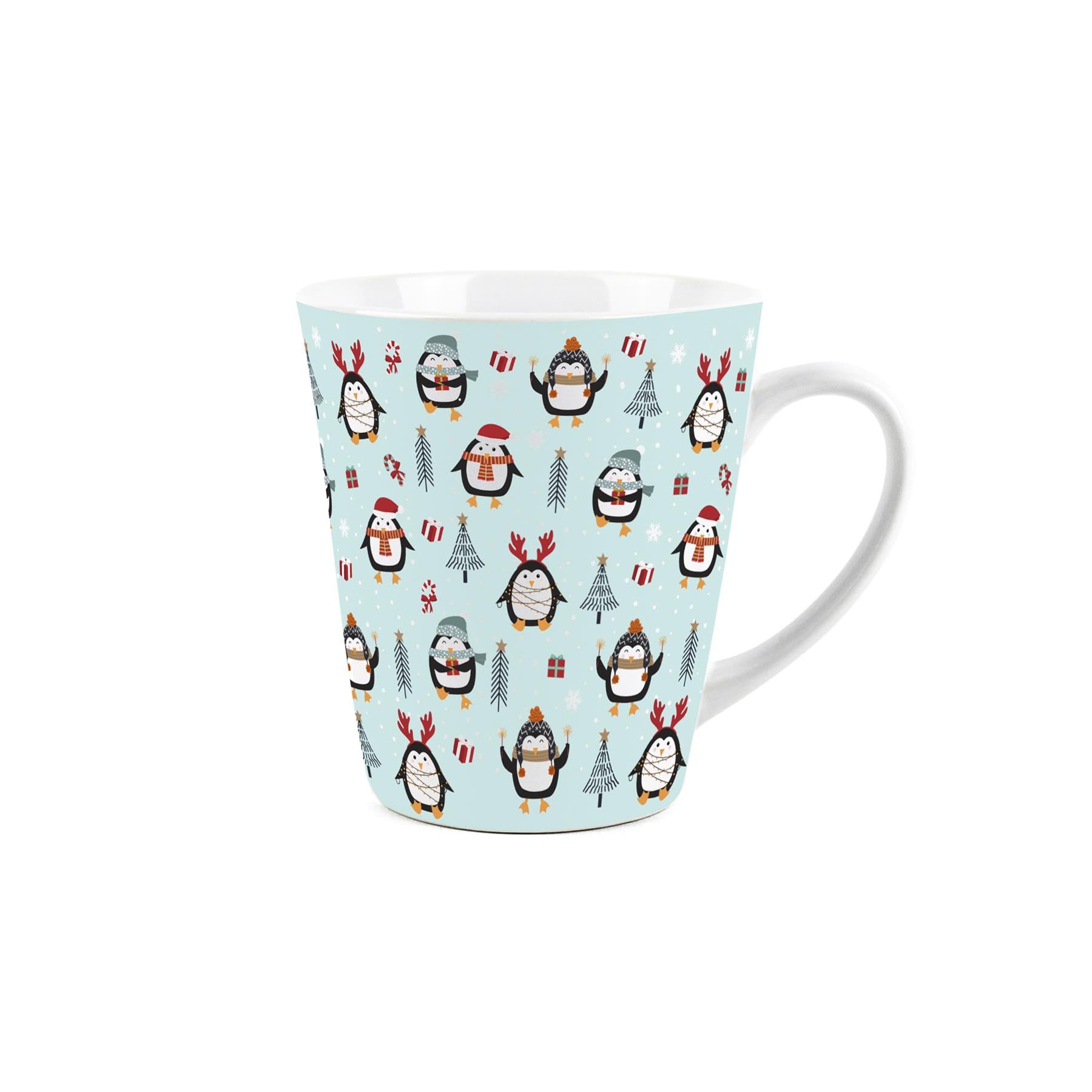 Purely Home Christmas Penguins & Presents Mug - Xmas Birds Seasonal Gifts for Penguin Lovers - Tea Coffee Ceramic Cup