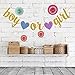 Fecedy Gold Glitter Gender Reveal Boy or Girl Banner For Baby Shower Party