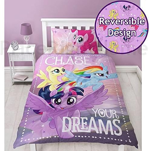 My Little Pony Chase Your Dreams 2 Piece UK Single/US Twin Sheet Set, 1 x Double Sided Sheet and 1 x Pillowcase