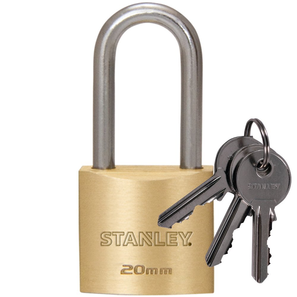 Stanley 20 mm 3-Keys Solid Brass Padlock