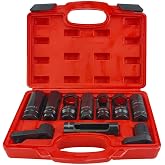 10Pc Oxygen Sensor Socket Set 3/8" &amp; 1/2" Drive for O2 Removal Tool | Includes 3/8" &amp; 1/2" square drives | Universal fit for most vehicles | Durable chrome vanadium steel