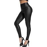 KIWI RATA Faux Leather Leggings for Women Stretchy Pleather Pants Shiny Sexy Tights