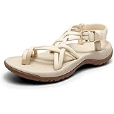 DREAM PAIRS Women's Walking Sandals With Arch Support Elastic Strap Summer Sport Athletic Casual Hiking Outdoor Sandal