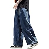 Nutriangee Men's Loose Wide Leg Jeans Straight Baggy Hip hop Streetwear Skateboard Denim Pants