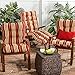 Greendale Home Fashions Outdoor Seat/Back Chair Cushion, Roma Stripe