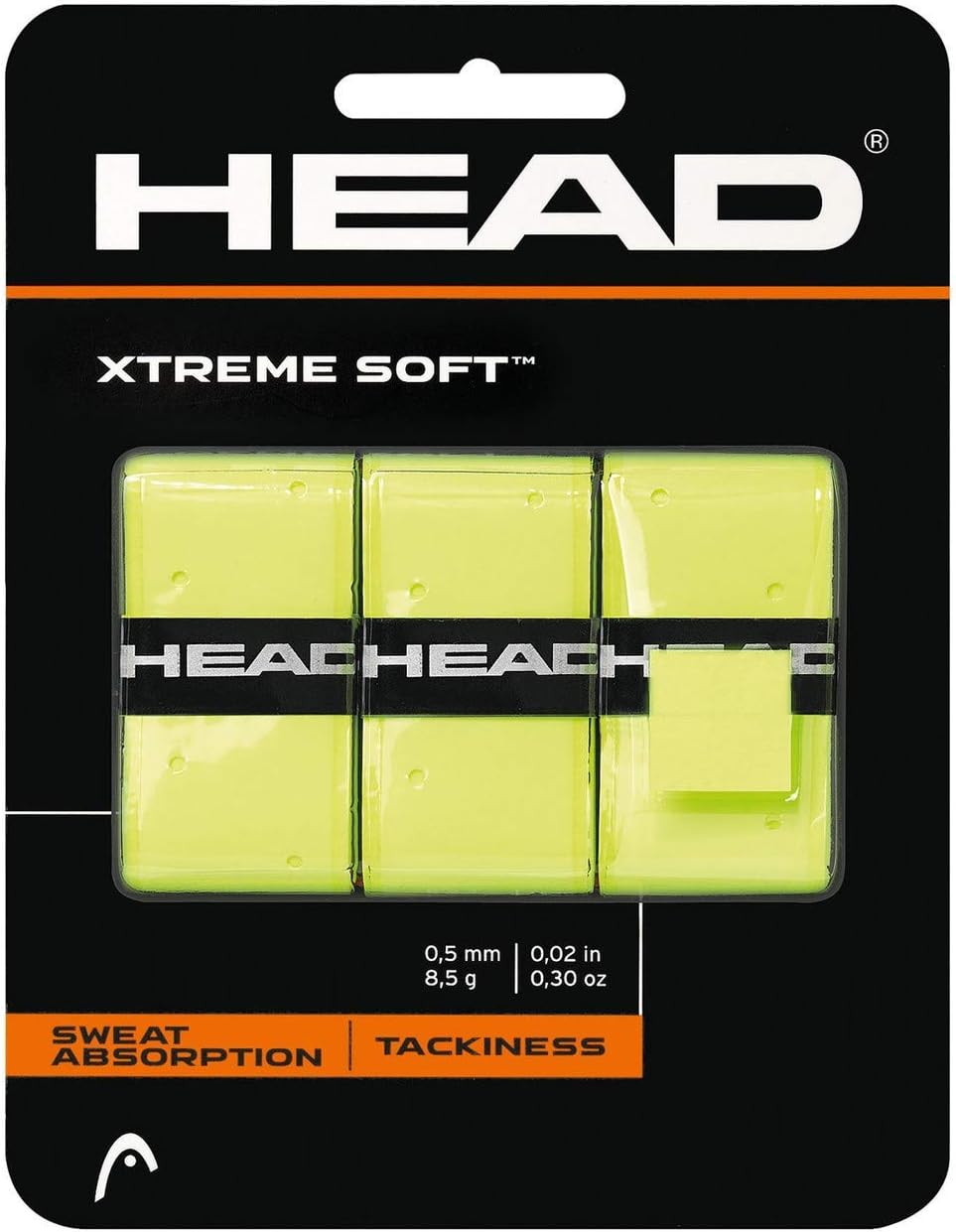 HEAD Xtreme Soft Racquet Overgrip - Tennis Racket Grip Tape - 3-Pack, Yellow : Tennis Racket Grips : Sports & Outdoors