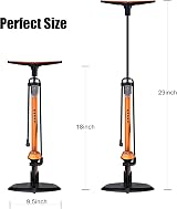 GOBKO Bike Pump Floor Pump with Gauge Presta Schrader 160 PSI High Pressure view 3