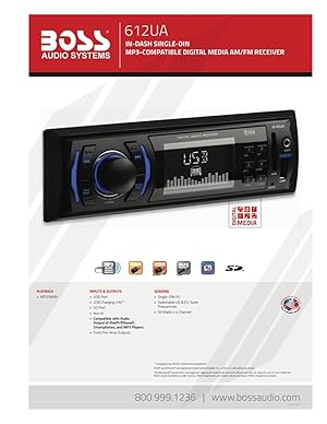 Boss 612UA MP3-Compatible Digital Media AM/FM Receiver