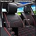 Super PDR Universal Fit car Seat Covers Set PU Classic Leather Seat Covers 5 Seats Full Set Front Rear Car Bucket Anti-Slip Easy to Clean (Black&Red L)