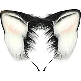 Vdaxvme 1/2Pcs Dog Ears Hairband Tail Costumes Halloween Animal Cosplay Costumes Ears Headband Faux Furs Animal Faux Furs
