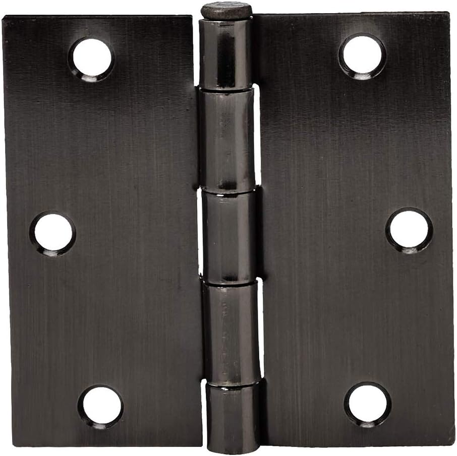 AmazonBasics Square Door Hinges, 3.5 Inch x 3.5 Inch, 12 Pack, Oil