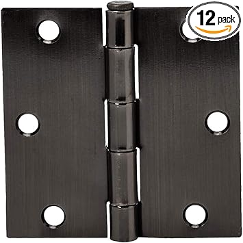 Amazon Com Amazon Basics Square Door Hinges 3 5 Inch X 3 5 Inch 12 Pack Oil Rubbed Bronze Home Improvement